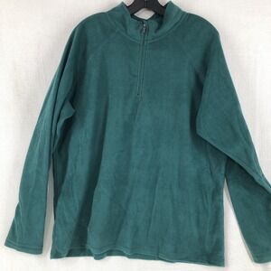 Weatherproof Fleece henley men's XXL green quarter zip thermal activewear